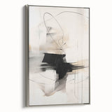 Modern Minimalist Wall Art - Abstract Black and White Line Design