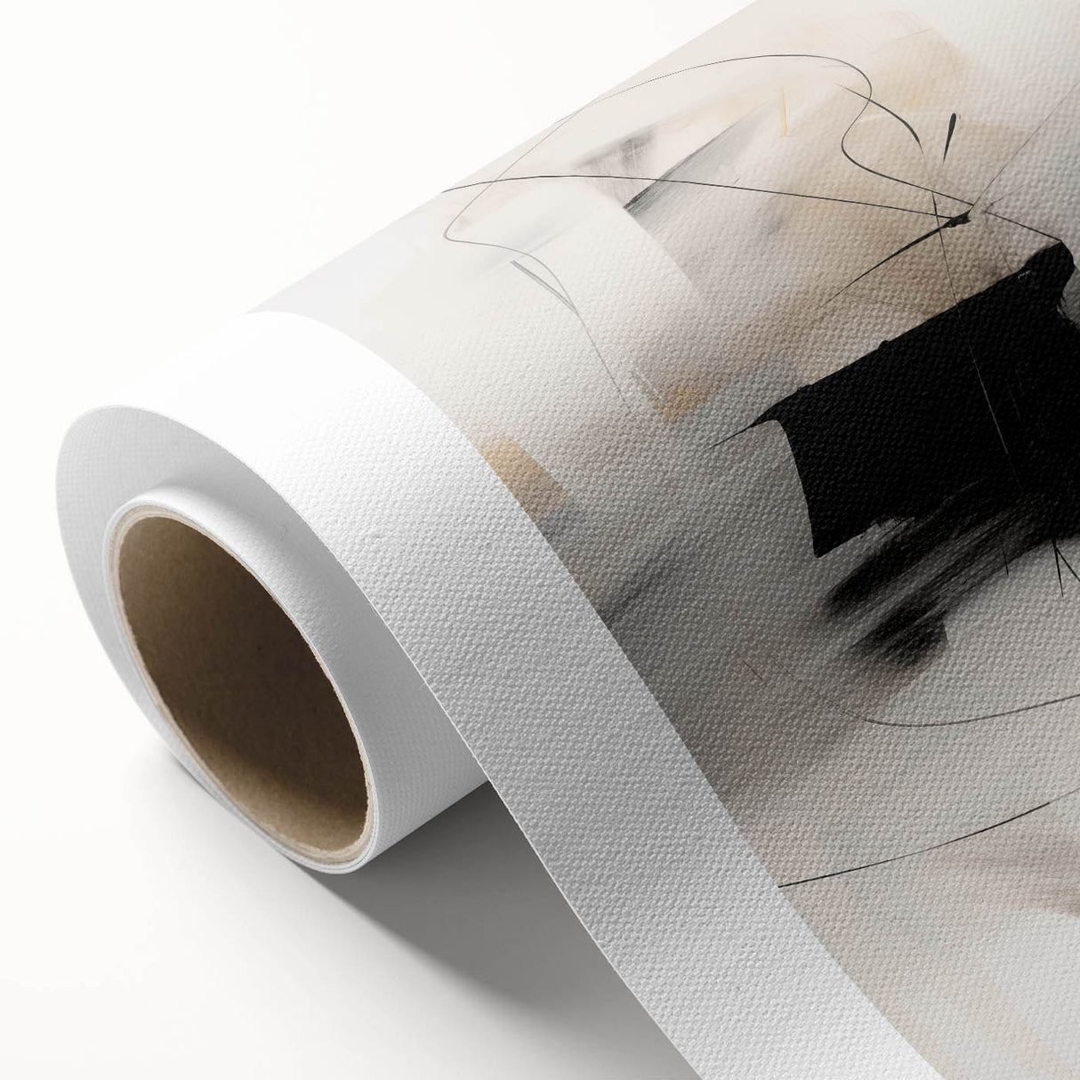 Modern Minimalist Wall Art - Abstract Black and White Line Design