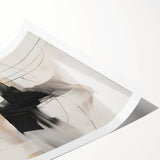 Modern Minimalist Wall Art - Abstract Black and White Line Design