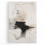 Modern Minimalist Wall Art - Abstract Black and White Line Design