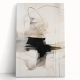 Modern Minimalist Wall Art - Abstract Black and White Line Design