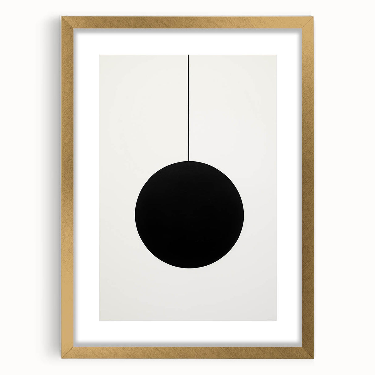 Minimalist Wall Art - Bold Black Circle on White Background Design