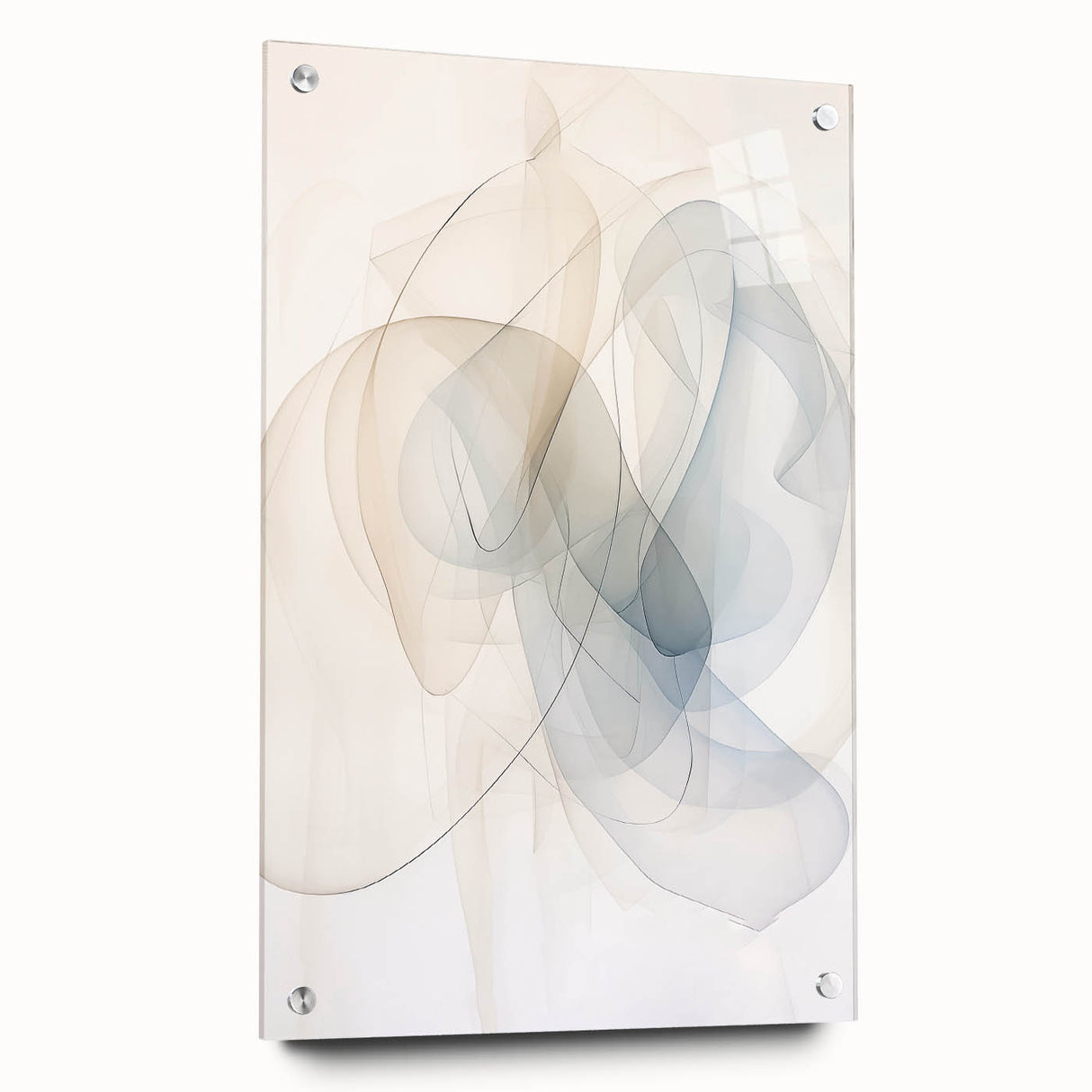 Minimalist Abstract Wall Art - Soft Flowing Lines in Neutral Tones