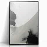 Minimalist Abstract Art - Black and White Flowing Modern Design