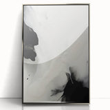 Minimalist Abstract Art - Black and White Flowing Modern Design