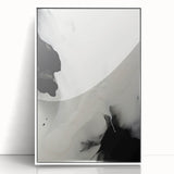 Minimalist Abstract Art - Black and White Flowing Modern Design