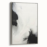 Minimalist Abstract Art - Black and White Flowing Modern Design