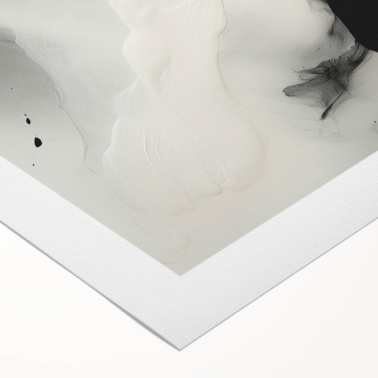 Minimalist Abstract Art - Black and White Flowing Modern Design