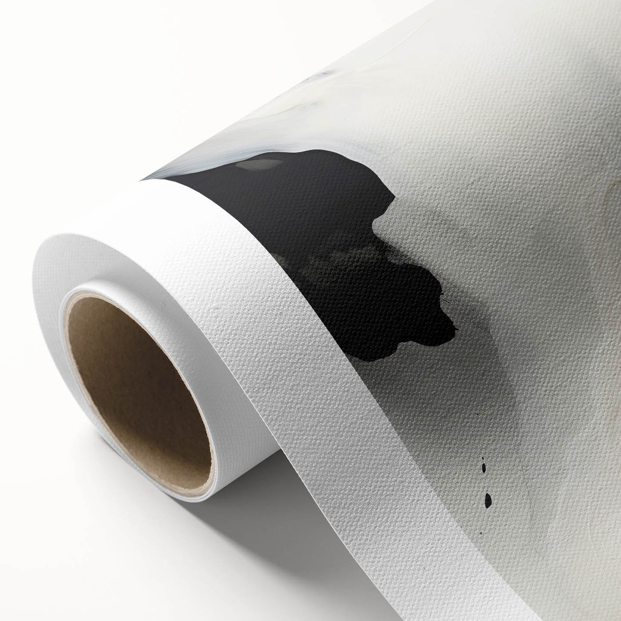 Minimalist Abstract Art - Black and White Flowing Modern Design