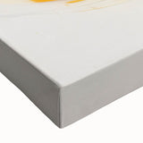 Minimalist Abstract Art - Black and White Brushstroke with Yellow Accent