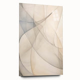 Minimalist Abstract Wall Art - Soft Curves in Neutral Beige and Gray