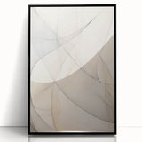 Minimalist Abstract Wall Art - Soft Curves in Neutral Beige and Gray