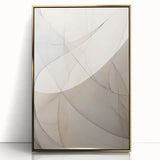 Minimalist Abstract Wall Art - Soft Curves in Neutral Beige and Gray