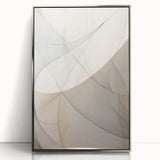 Minimalist Abstract Wall Art - Soft Curves in Neutral Beige and Gray
