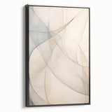 Minimalist Abstract Wall Art - Soft Curves in Neutral Beige and Gray