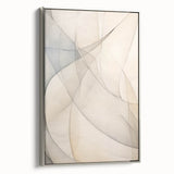 Minimalist Abstract Wall Art - Soft Curves in Neutral Beige and Gray