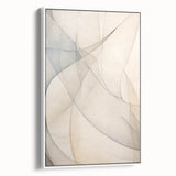 Minimalist Abstract Wall Art - Soft Curves in Neutral Beige and Gray