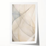 Minimalist Abstract Wall Art - Soft Curves in Neutral Beige and Gray