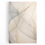 Minimalist Abstract Wall Art - Soft Curves in Neutral Beige and Gray