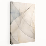 Minimalist Abstract Wall Art - Soft Curves in Neutral Beige and Gray