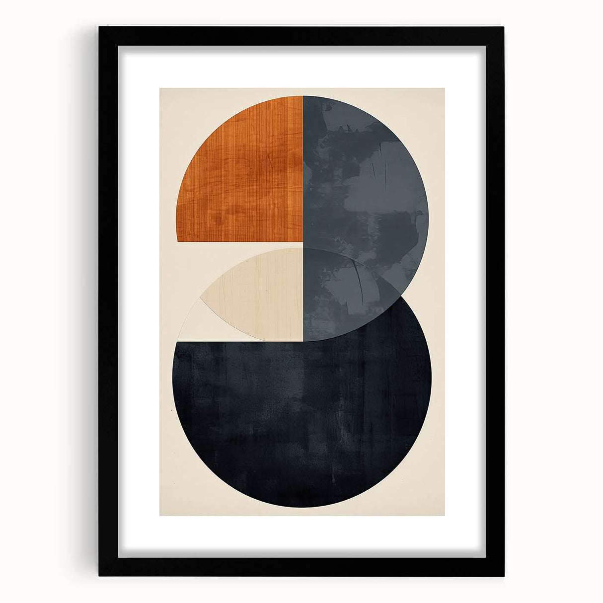 Geometric Minimalist Wall Art - Bold Circle Design in Neutral Tones