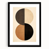 Geometric Minimalist Wall Art - Dual Circle Design in Earth Tones