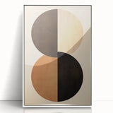 Geometric Minimalist Wall Art - Dual Circle Design in Earth Tones