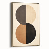 Geometric Minimalist Wall Art - Dual Circle Design in Earth Tones