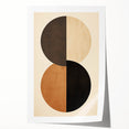 Geometric Minimalist Wall Art - Dual Circle Design in Earth Tones