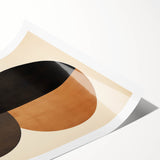 Geometric Minimalist Wall Art - Dual Circle Design in Earth Tones