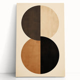 Geometric Minimalist Wall Art - Dual Circle Design in Earth Tones