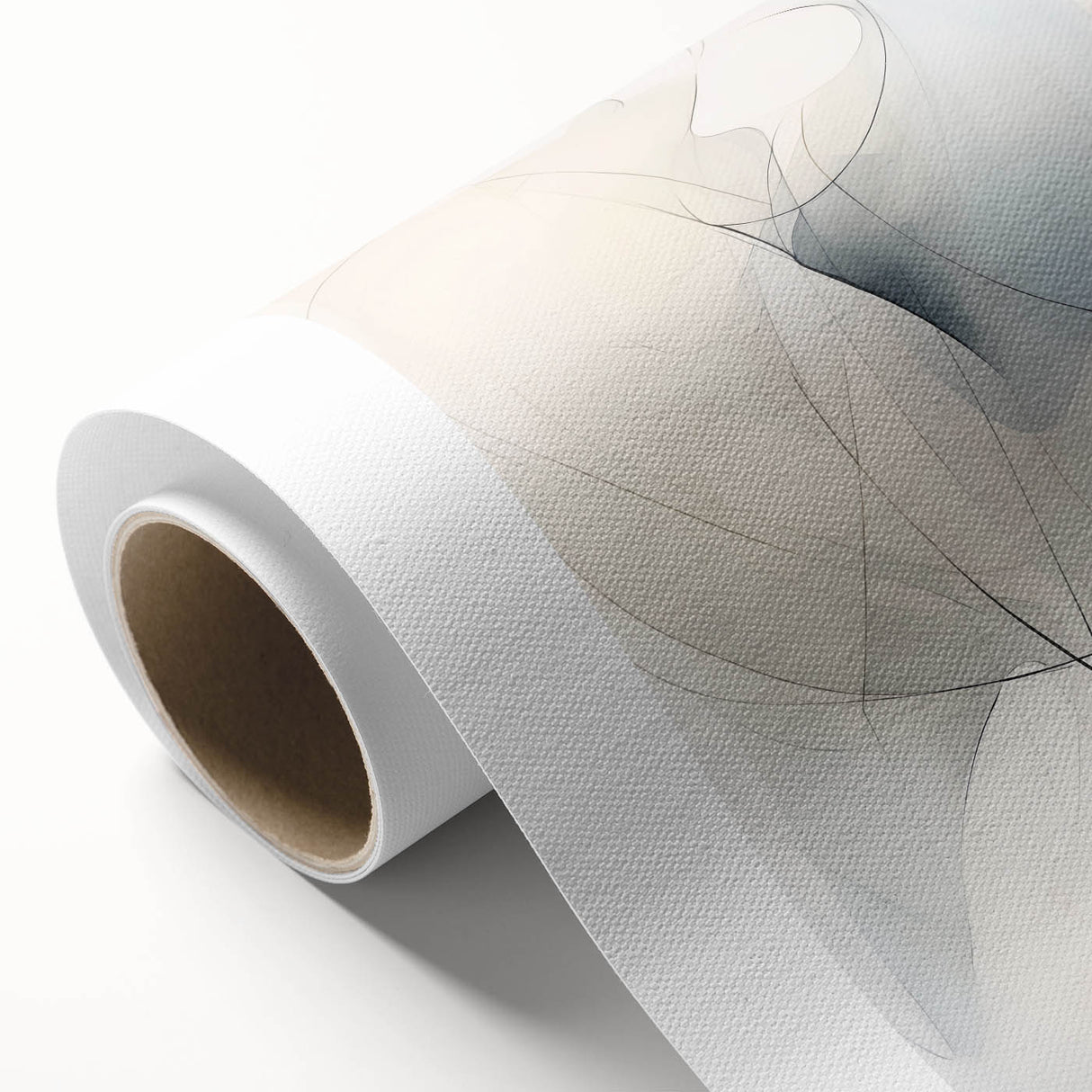 Minimalist Abstract Wall Art - Soft Flowing Curves in Neutral Tones