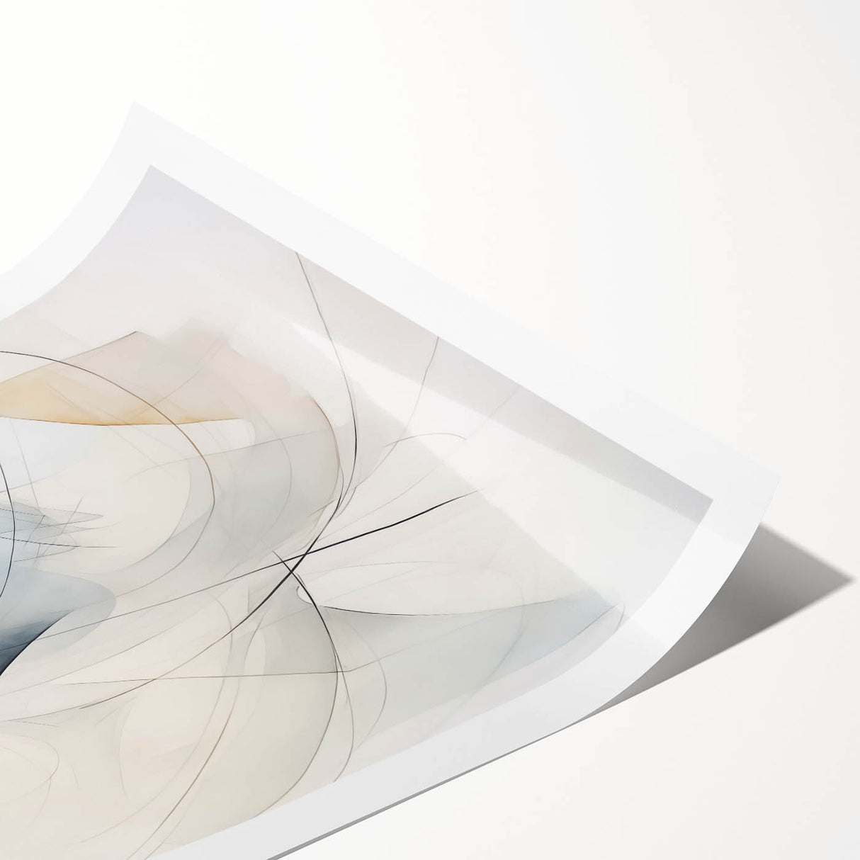 Minimalist Abstract Wall Art - Soft Flowing Curves in Neutral Tones