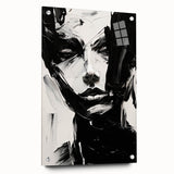 Bold Minimalist Portrait Wall Art - Black and White Abstract Expression