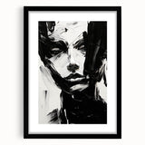 Bold Minimalist Portrait Wall Art - Black and White Abstract Expression