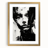 Bold Minimalist Portrait Wall Art - Black and White Abstract Expression
