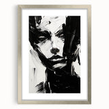 Bold Minimalist Portrait Wall Art - Black and White Abstract Expression