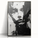 Bold Minimalist Portrait Wall Art - Black and White Abstract Expression