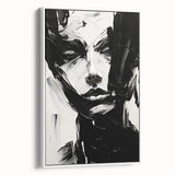 Bold Minimalist Portrait Wall Art - Black and White Abstract Expression