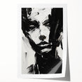 Bold Minimalist Portrait Wall Art - Black and White Abstract Expression