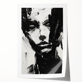 Bold Minimalist Portrait Wall Art - Black and White Abstract Expression