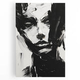 Bold Minimalist Portrait Wall Art - Black and White Abstract Expression