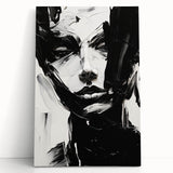 Bold Minimalist Portrait Wall Art - Black and White Abstract Expression