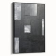 Geometric Minimalist Wall Art - Textured Black and Gray Abstract Design