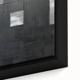 Geometric Minimalist Wall Art - Textured Black and Gray Abstract Design