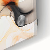 Minimalist Abstract Wall Art - Flowing Orange and Black Fluid Design