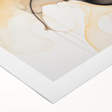 Minimalist Abstract Wall Art - Flowing Orange and Black Fluid Design