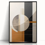 Geometric Minimalist Wall Art - Bold Circle and Line Design in Earth Tones