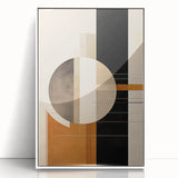 Geometric Minimalist Wall Art - Bold Circle and Line Design in Earth Tones
