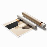 Geometric Minimalist Wall Art - Bold Circle and Line Design in Earth Tones